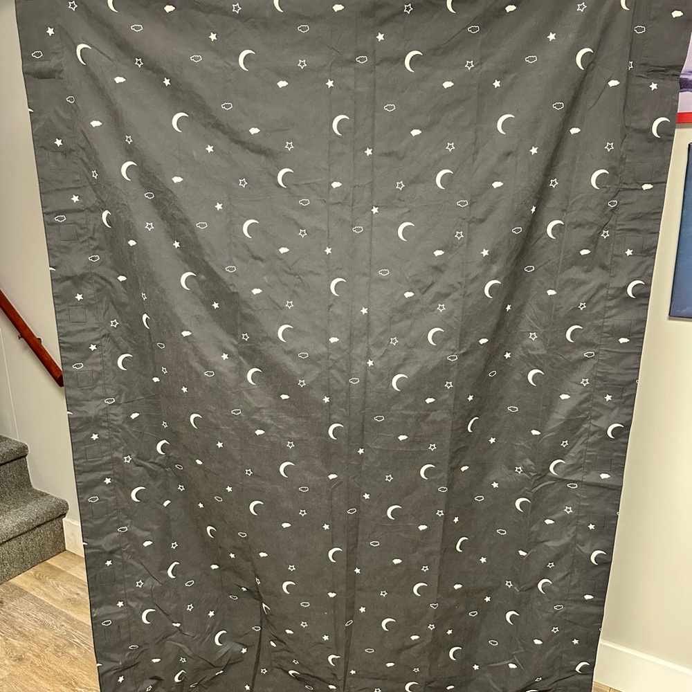 Black Canvas Bag with Moon and Star Print